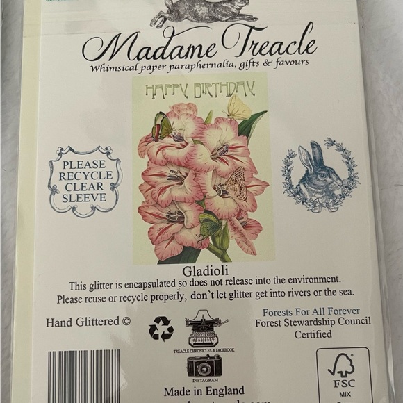 2 New Madame Treacle Vintage Greeting Cards Gladioli and Two Scotties New - Picture 8 of 8